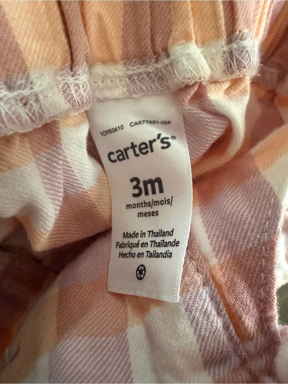 Carter's Baby Girl Pink/White Gingham Cotton Romper Sleeveless Ruffle Snap ЗM